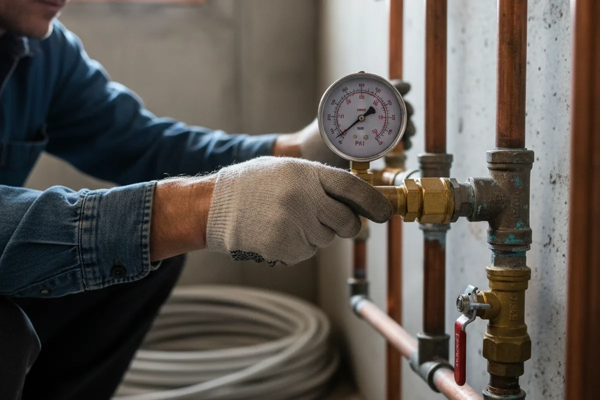 Pressure testing a repaired line during Water Line Repair in Intercession City